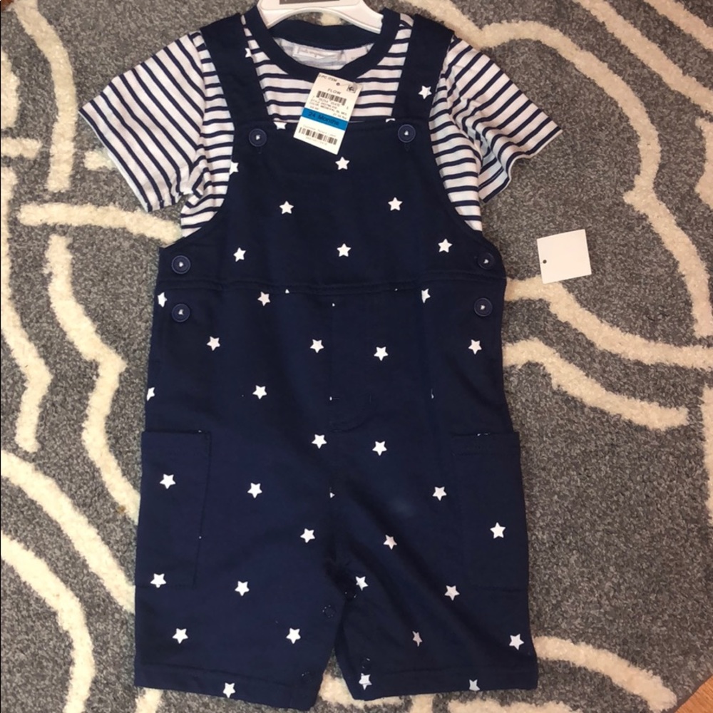 NWT overalls with short sleeve shirt